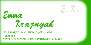 emma krajnyak business card